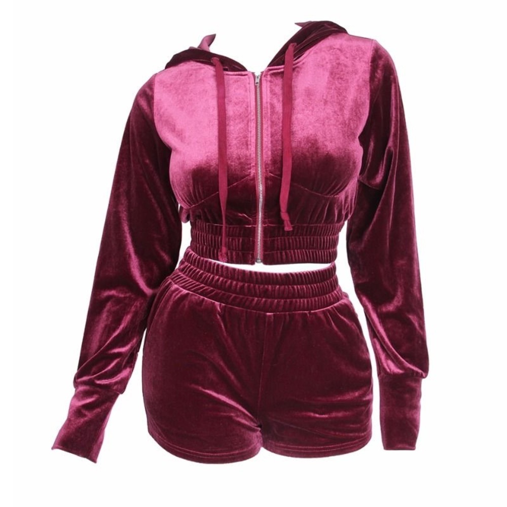 Purple Wine Two Piece Short Set